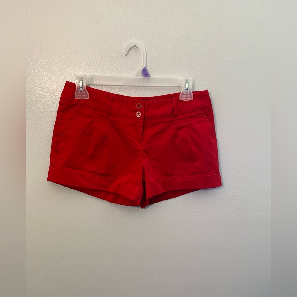 Juniors Red Summer Shorts Size 7 No Boundaries Cotton Blend